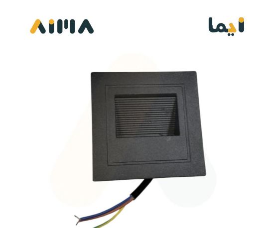 صورة كشاف درج مربع أسود 5 واط 3000 كلفن 7*7 سم